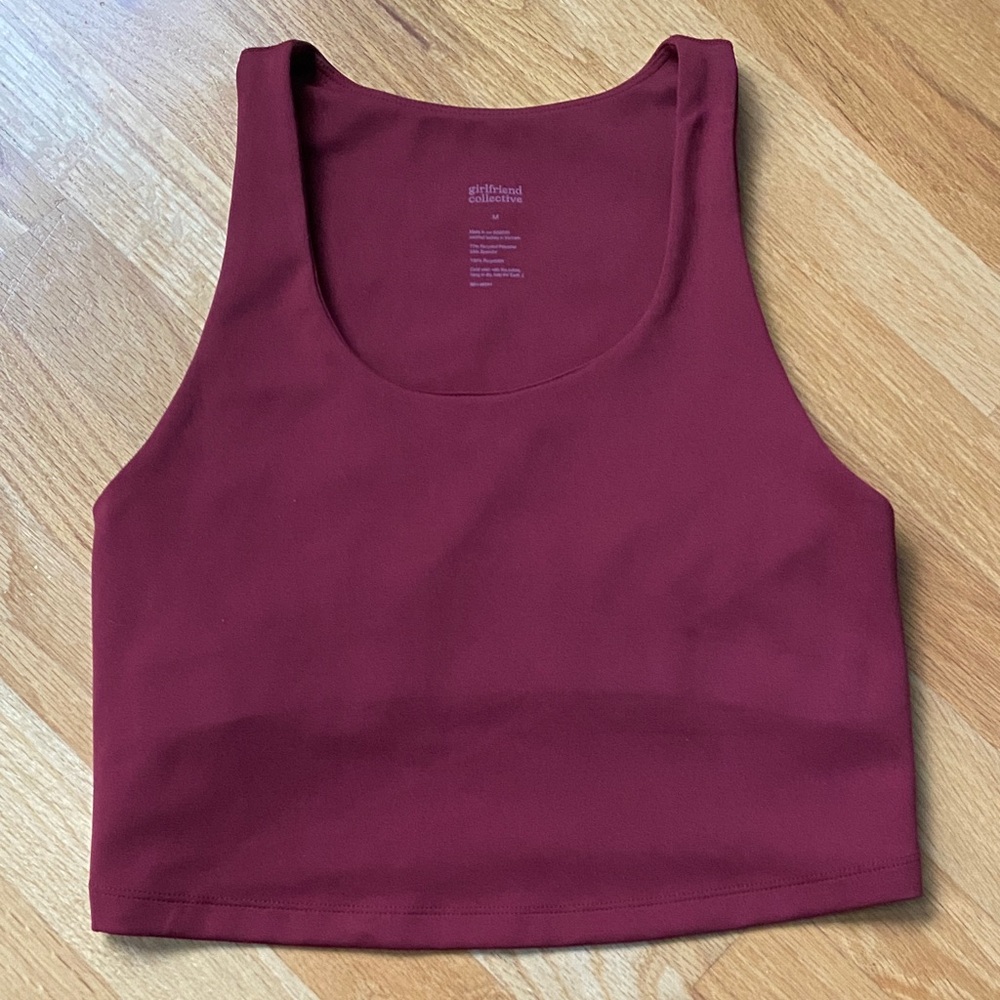 Girlfriend Collective Women's Deep Red Longline Bra Top Tank